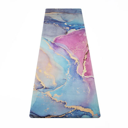 Eco-Friendly Vegan Yoga Mat – Gold Marble, Non-Slip, Foldable, Recyclable.